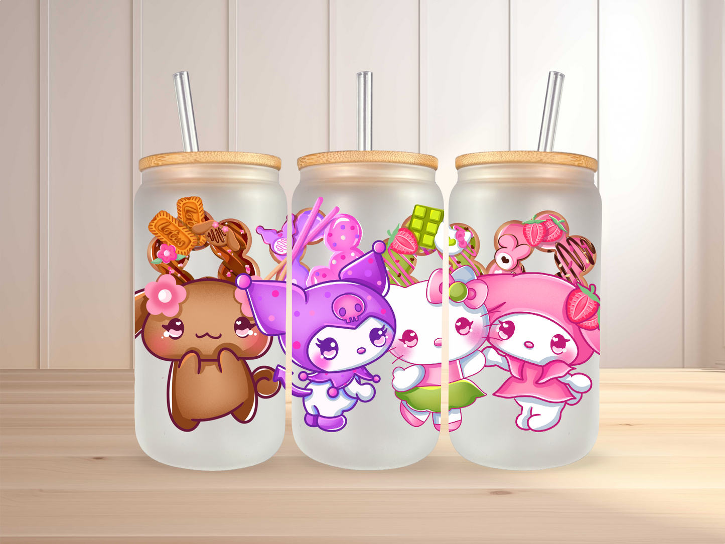 16 oz Kawaii Mochi Glass Can