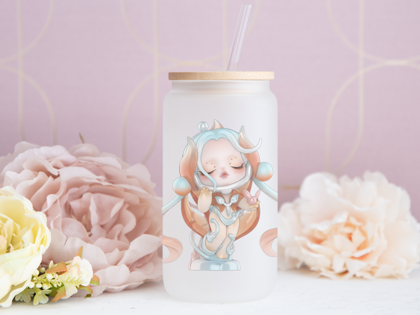 16 oz SkullPanda Glass Can