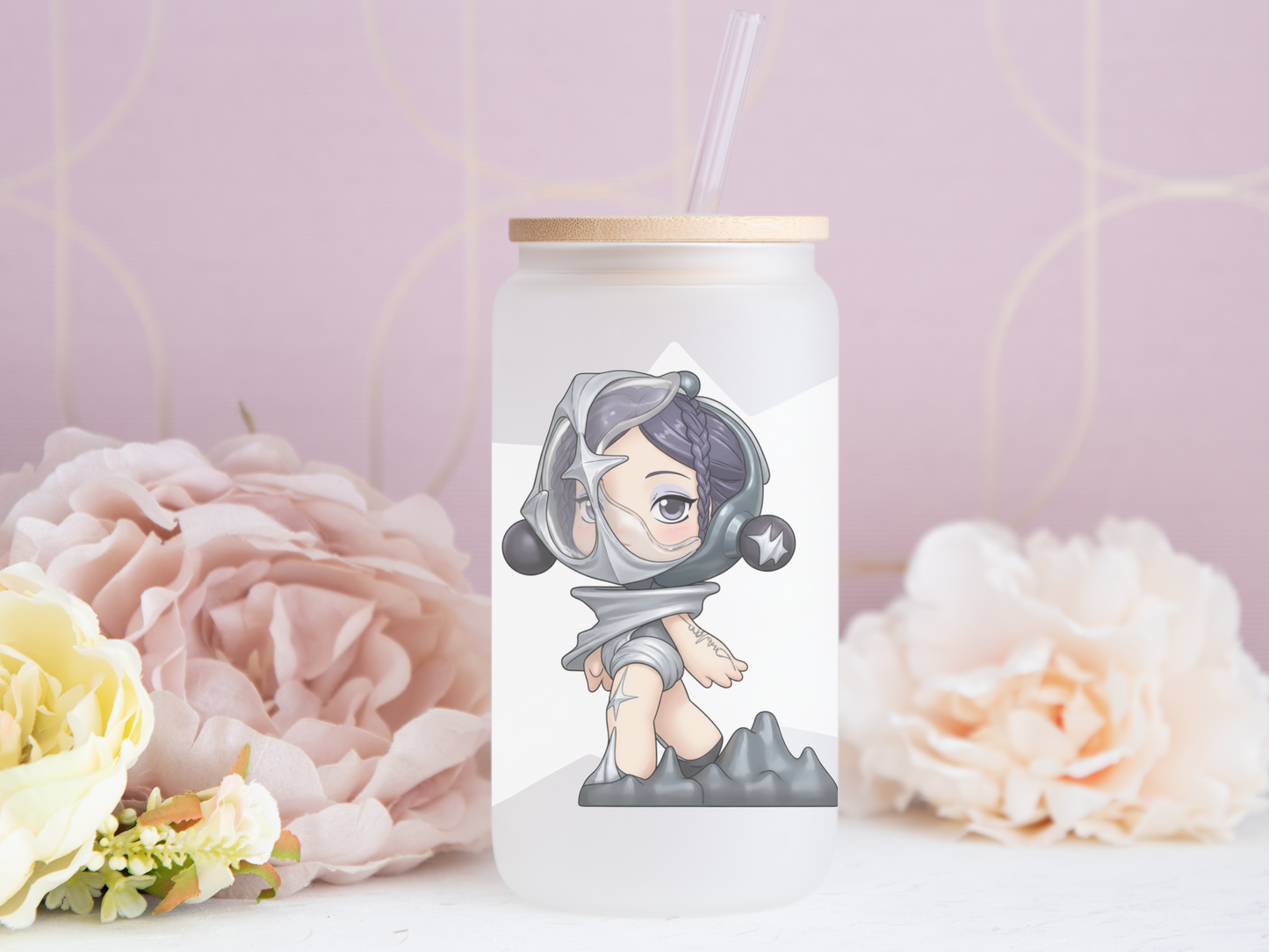 16 oz SkullPanda Glass Can