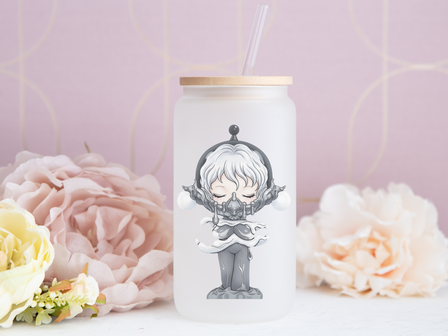 16 oz SkullPanda Glass Can