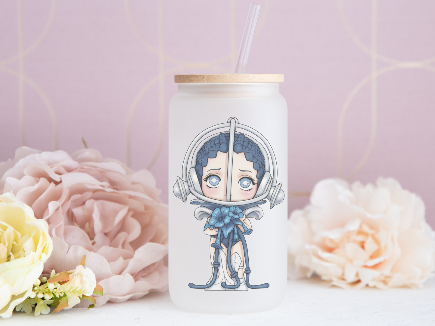 16 oz SkullPanda Glass Can