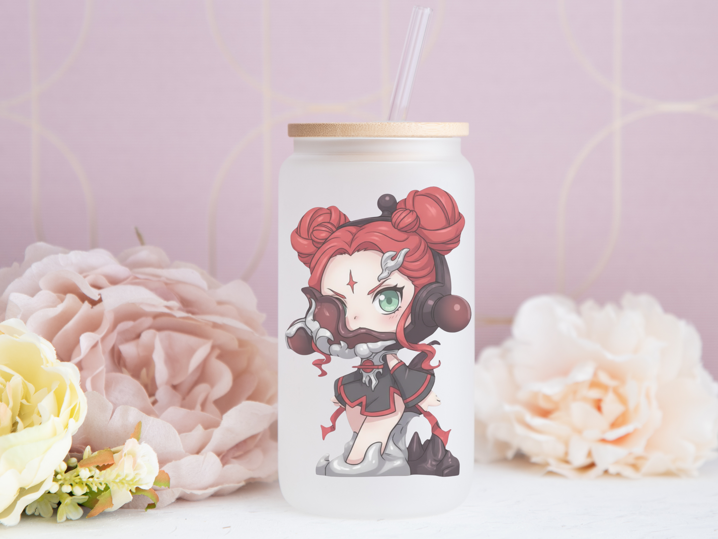 16 oz SkullPanda Glass Can