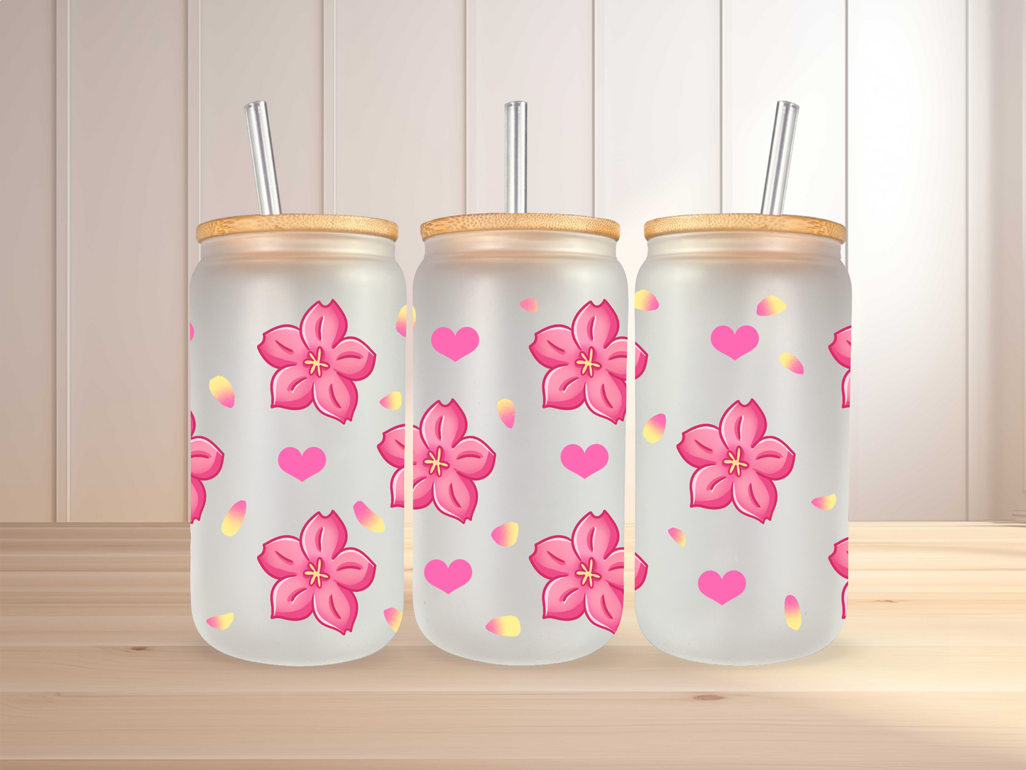 16 oz Kawaii Sakura Glass Can