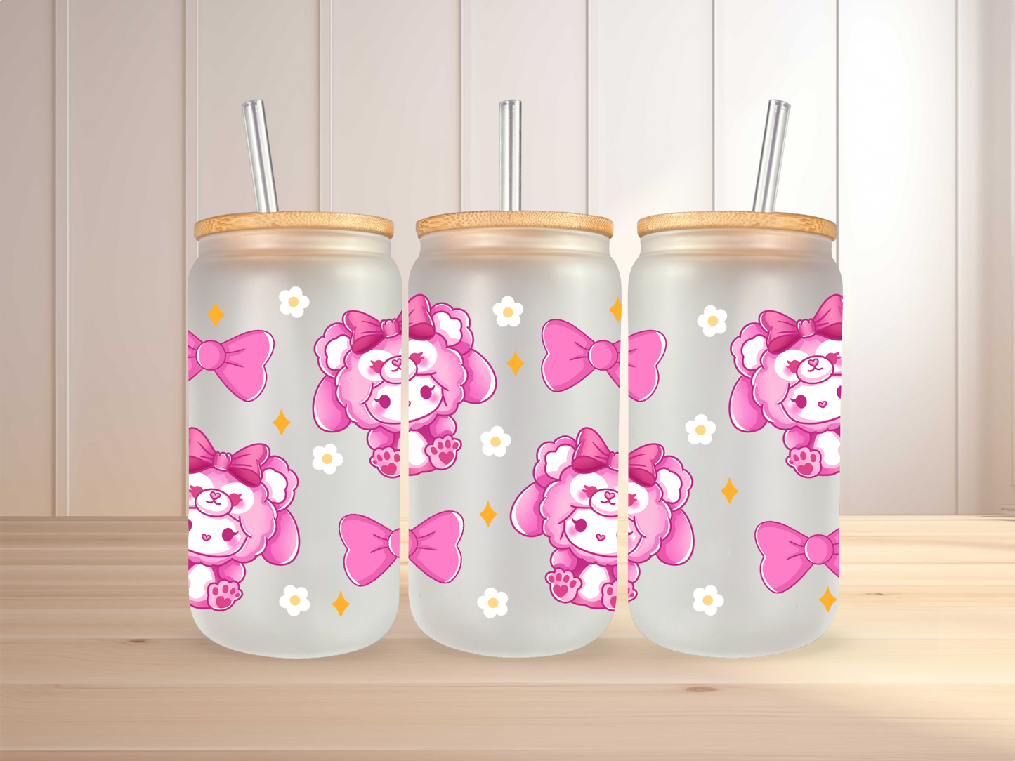 16 oz Kawaii Plushes Glass Can