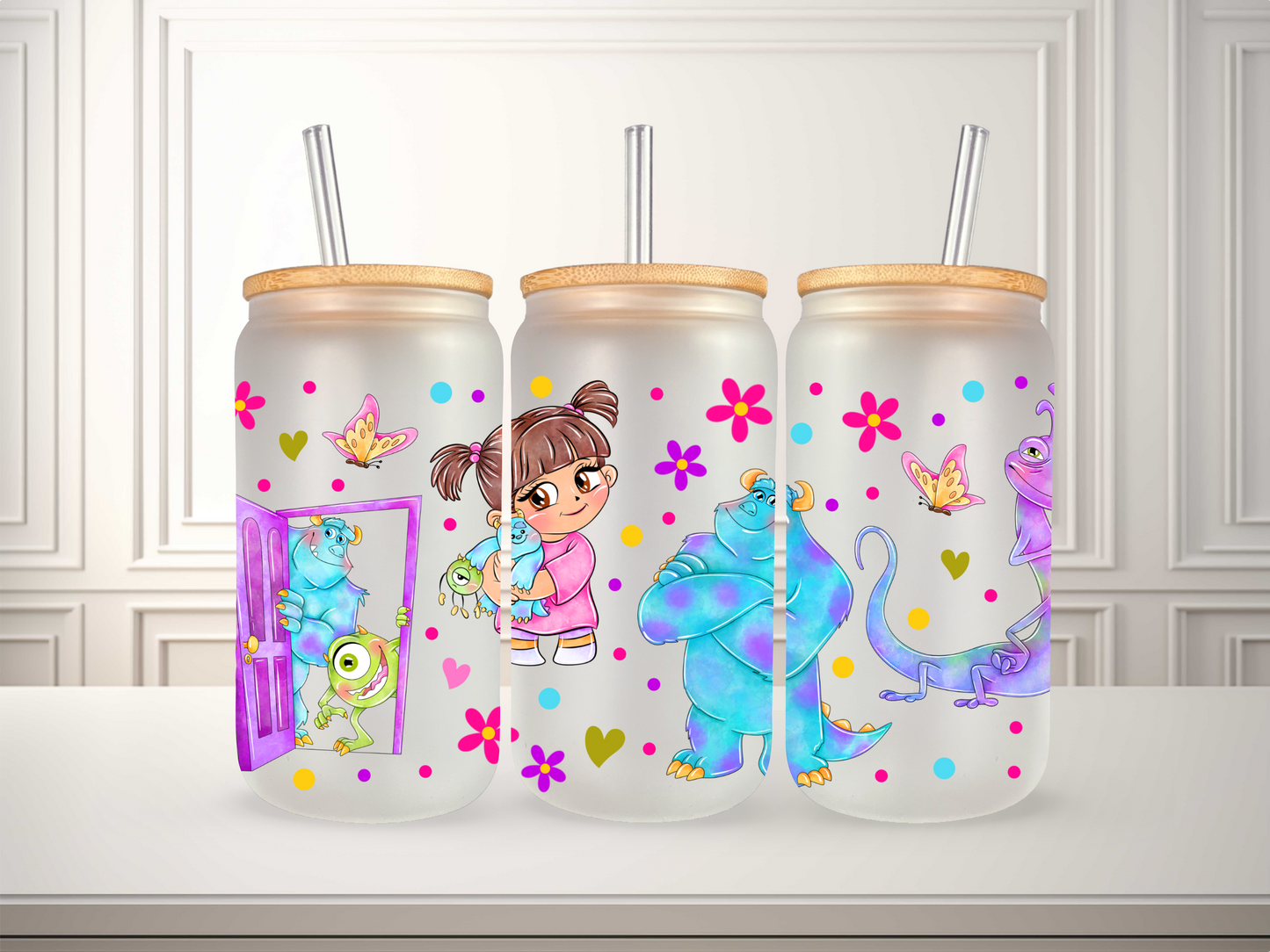 16 oz Monsters Glass Can