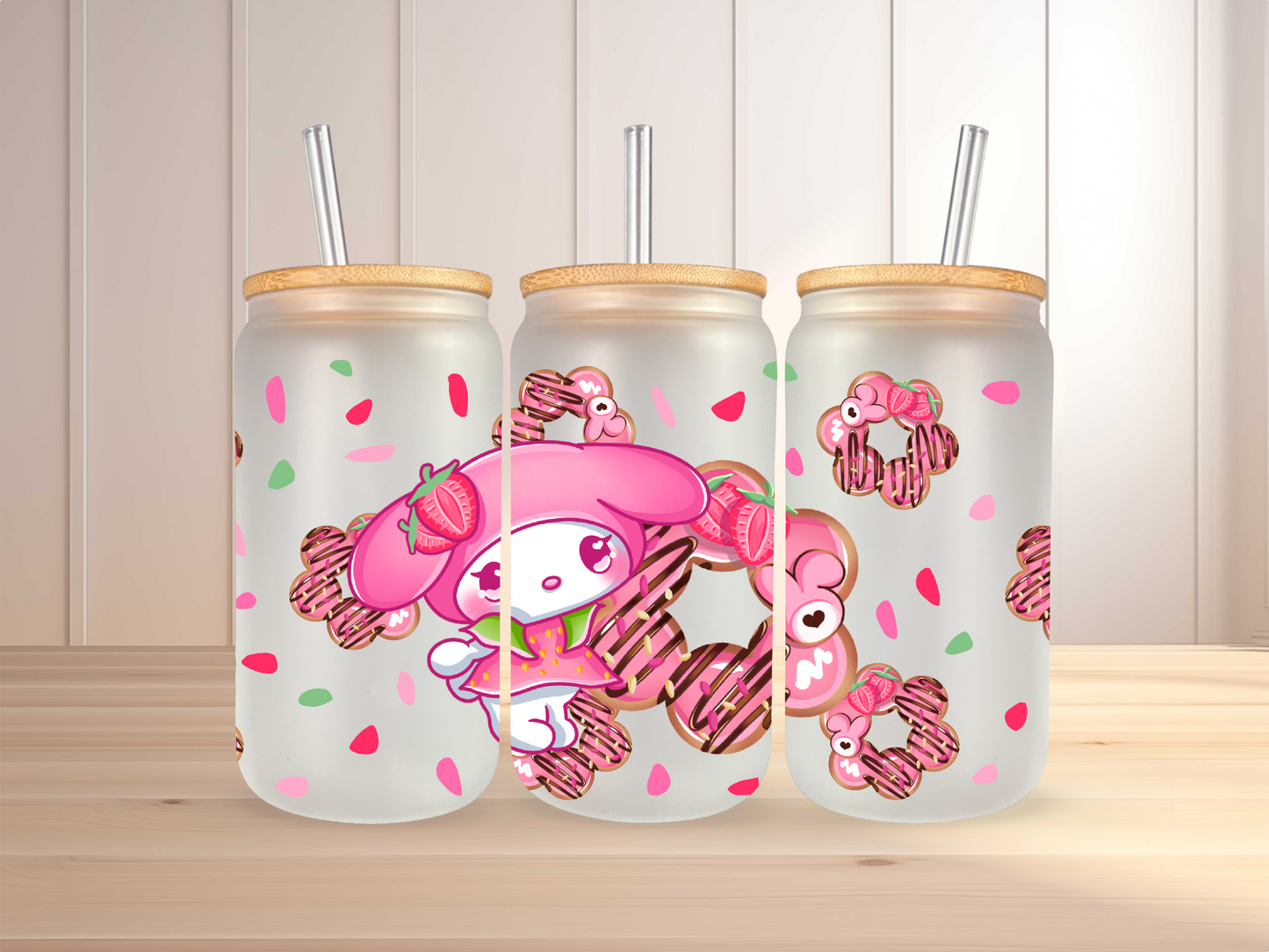 16 oz Kawaii Mochi Glass Can