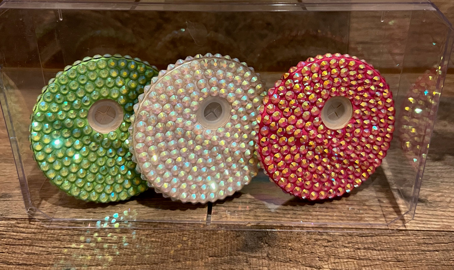 16 oz Glass Can Rhinestone Bamboo Lids