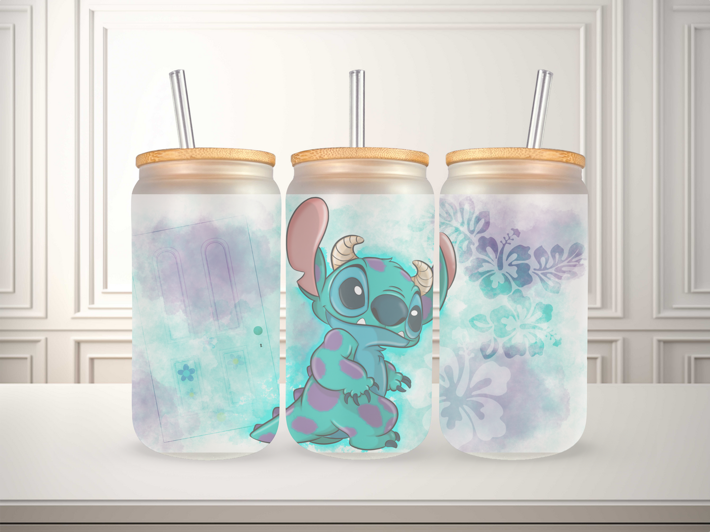16 oz Stitch Glass Can