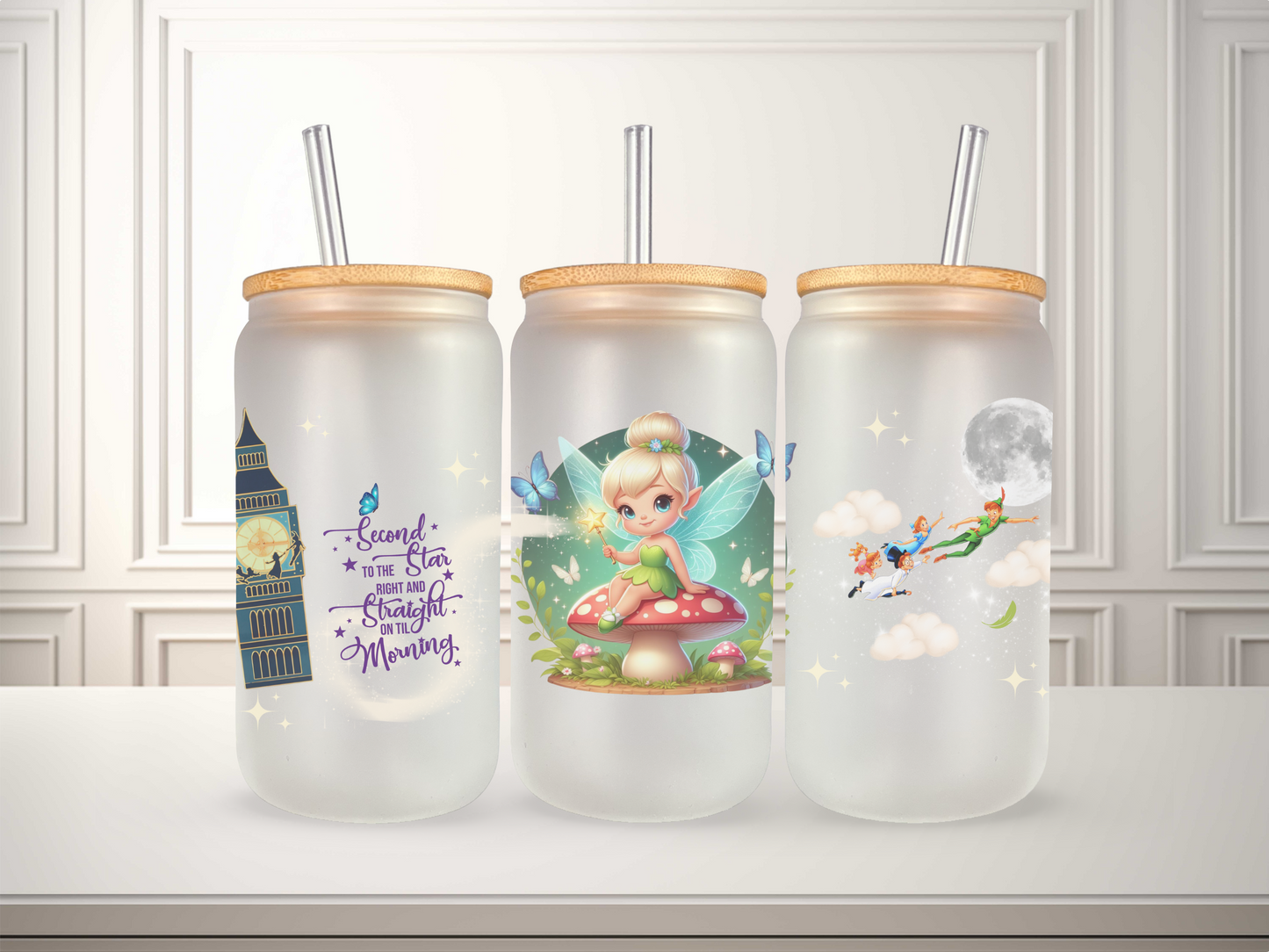 16 oz Tinkerbell Glass Can