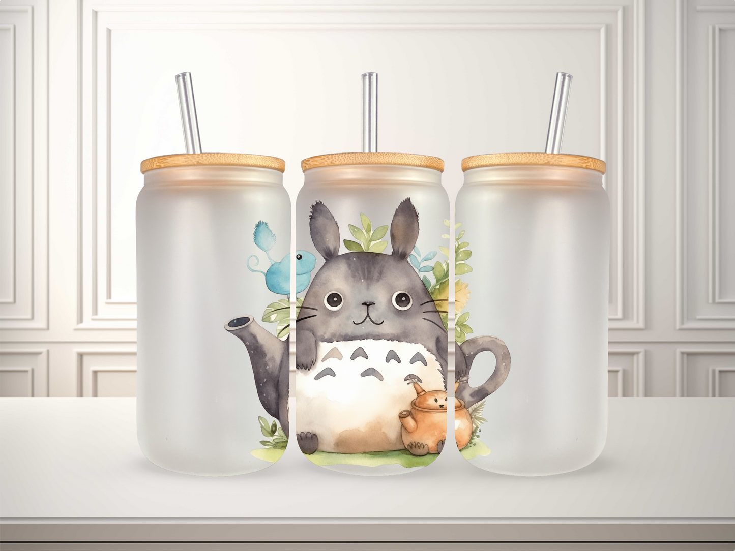 16 oz Totoro Glass Can