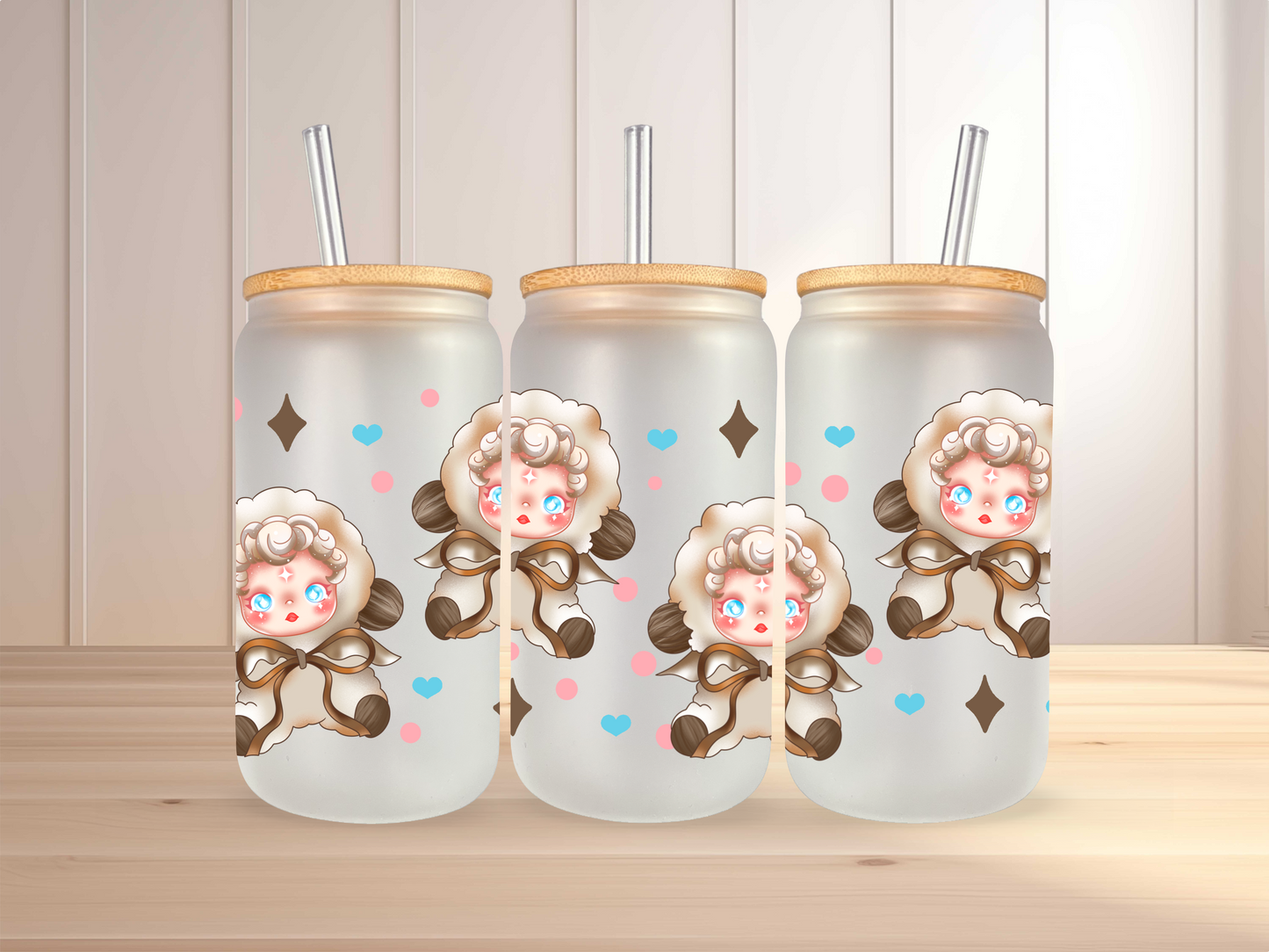 16 oz SkullPanda Glass Can